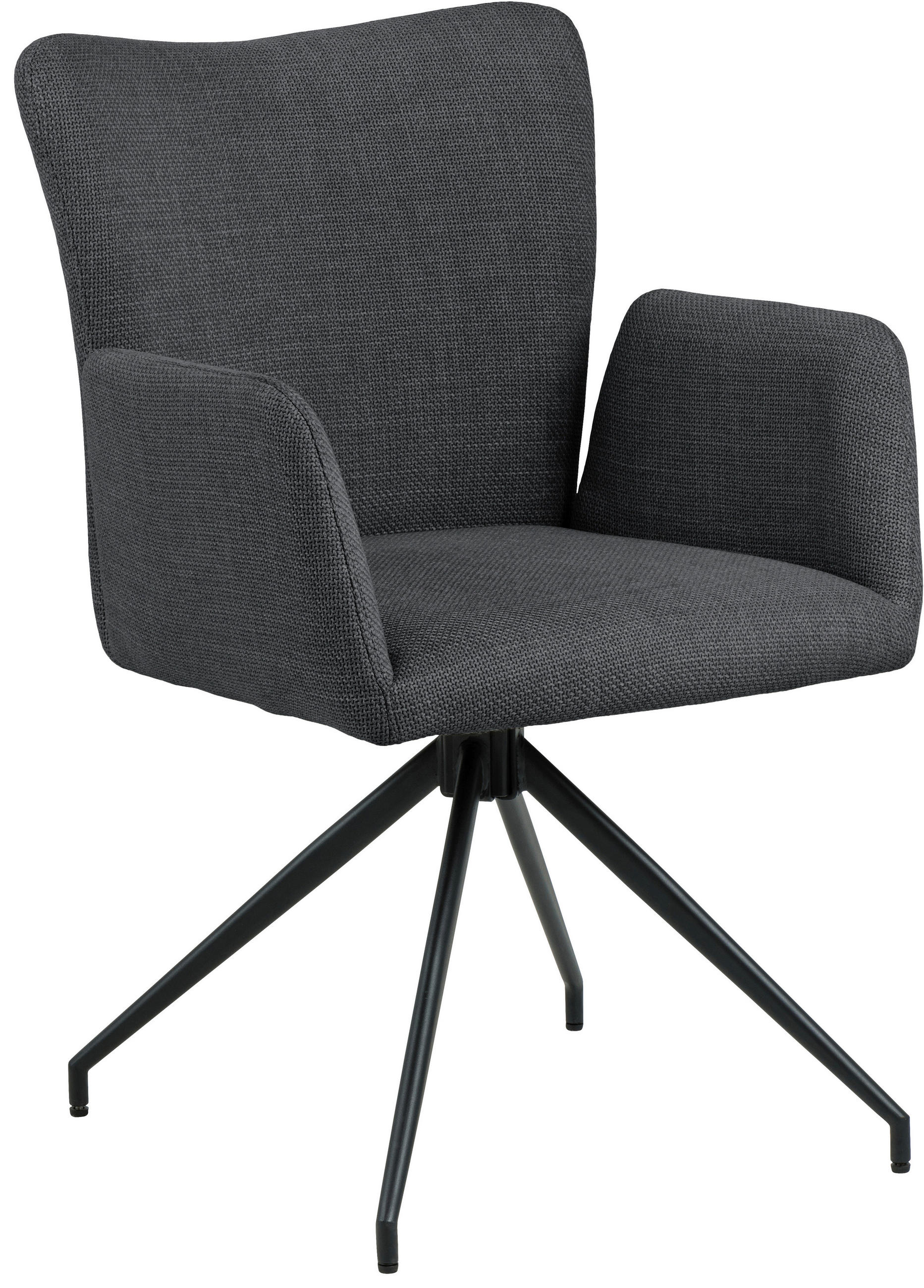 STOLICA S NASLONOM ZA RUKE  tamno siva  tekstil      - tamno siva/crna, Design, tekstil/metal (57,5/86/61,5cm) - MID.YOU