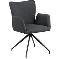 STOLICA S NASLONOM ZA RUKE  tamno siva  tekstil      - tamno siva/crna, Design, tekstil/metal (57,5/86/61,5cm) - MID.YOU