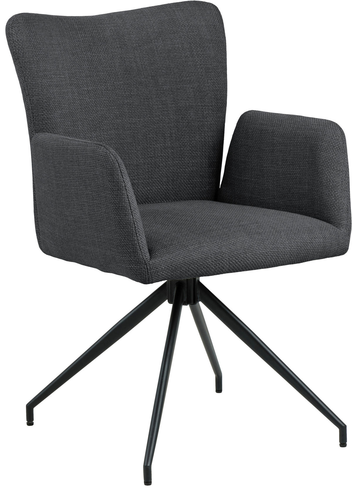 STOLICA S NASLONOM ZA RUKE  tamno siva  tekstil      - tamno siva/crna, Design, tekstil/metal (57,5/86/61,5cm) - MID.YOU