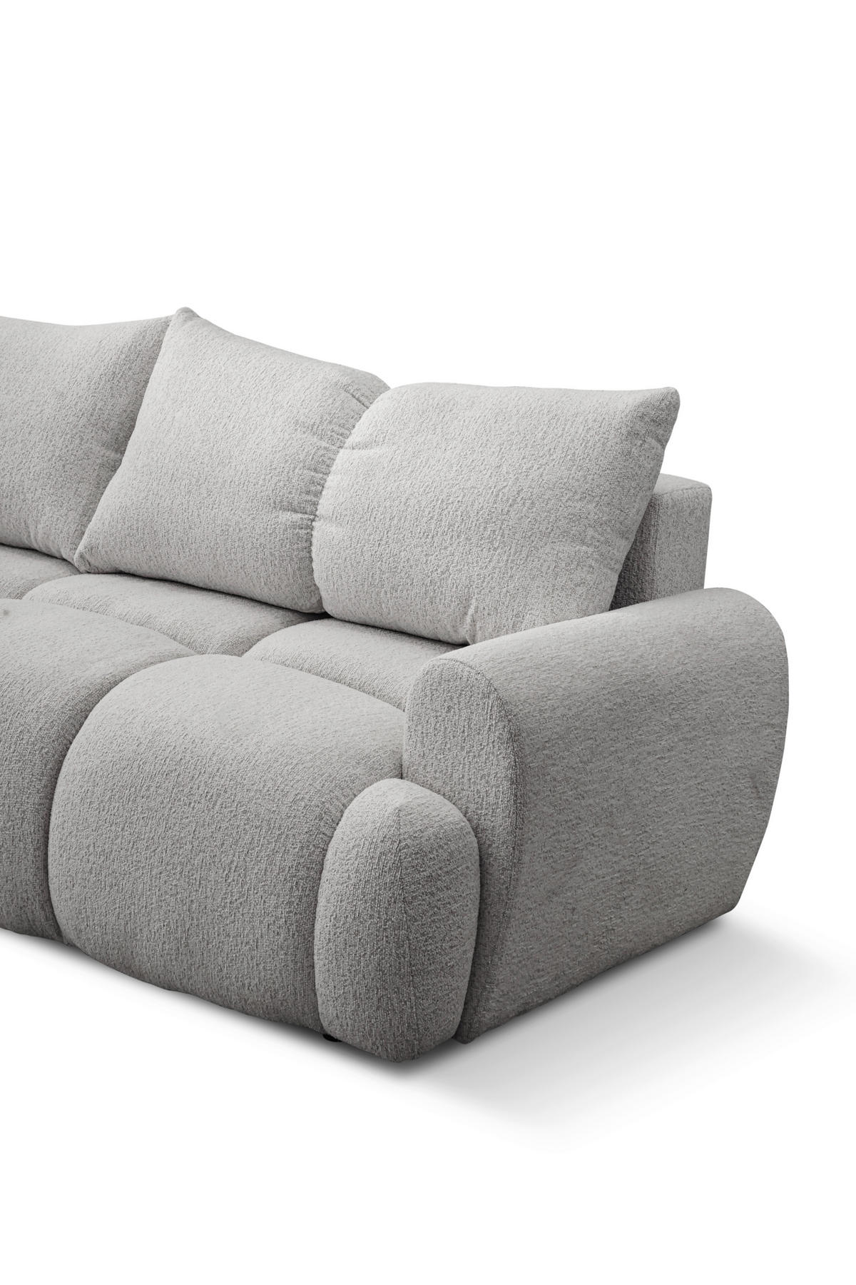 SCHLAFSOFA ALBA in Struktur Hellgrau  - Hellgrau/Schwarz, Design, Holz/Holzwerkstoff (242/93/104cm) - MID.YOU