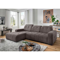 ECKSOFA VICARI Braun Mikrofaser Kopfteilverstellung, Sitzvorzug  - Schwarz/Braun, MODERN, Textil/Metall (185/292cm) - Livetastic