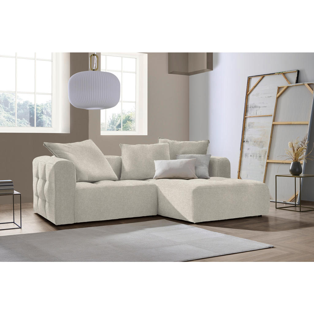 Thumbnail - Stylife Ecksofa Mosso, Beige, Textil, 2-3-Sitzer, Ottomane rechts, L-Form, 240x173 cm, Stoffauswahl, seitenverkehrt erhä...