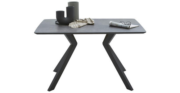 ESSTISCH 130/90/76 cm Metall, Kunststoff Grau, Schwarz rechteckig  - Schwarz/Grau, Design, Kunststoff/Metall (130/90/76cm) - Dieter Knoll