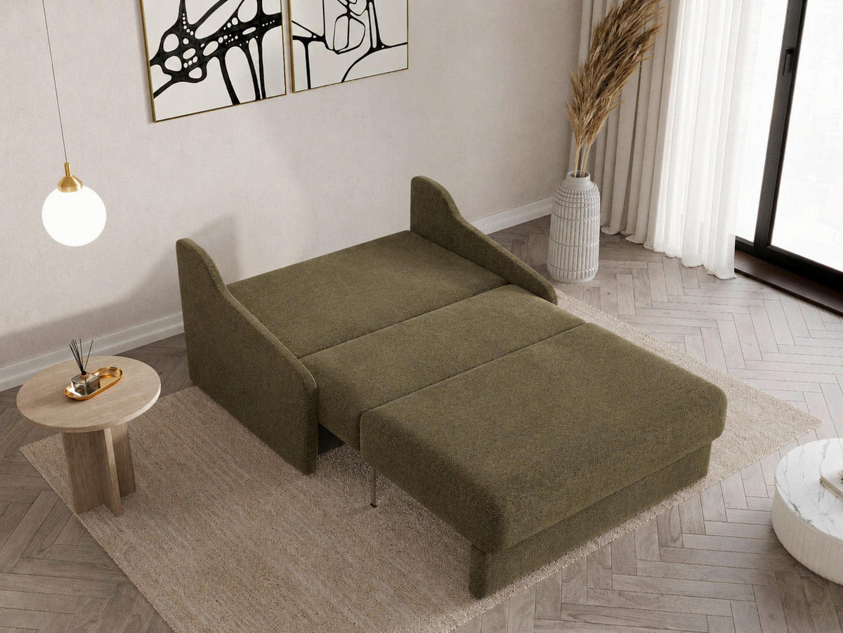 SCHLAFSOFA Dunkelgrün  - Dunkelgrün/Schwarz, Design, Kunststoff/Textil (136/86/113cm) - MID.YOU