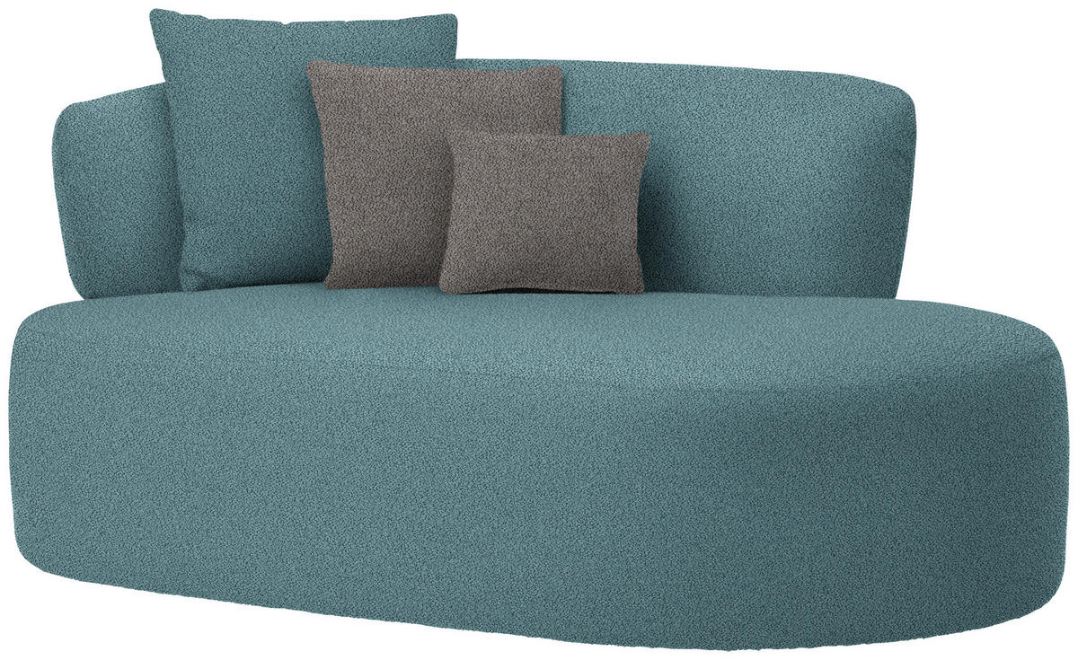 RÉCAMIERE in Plüsch Graphitfarben, Petrol  - Petrol/Schwarz, MODERN, Kunststoff/Textil (166/86/105cm) - Hom`in