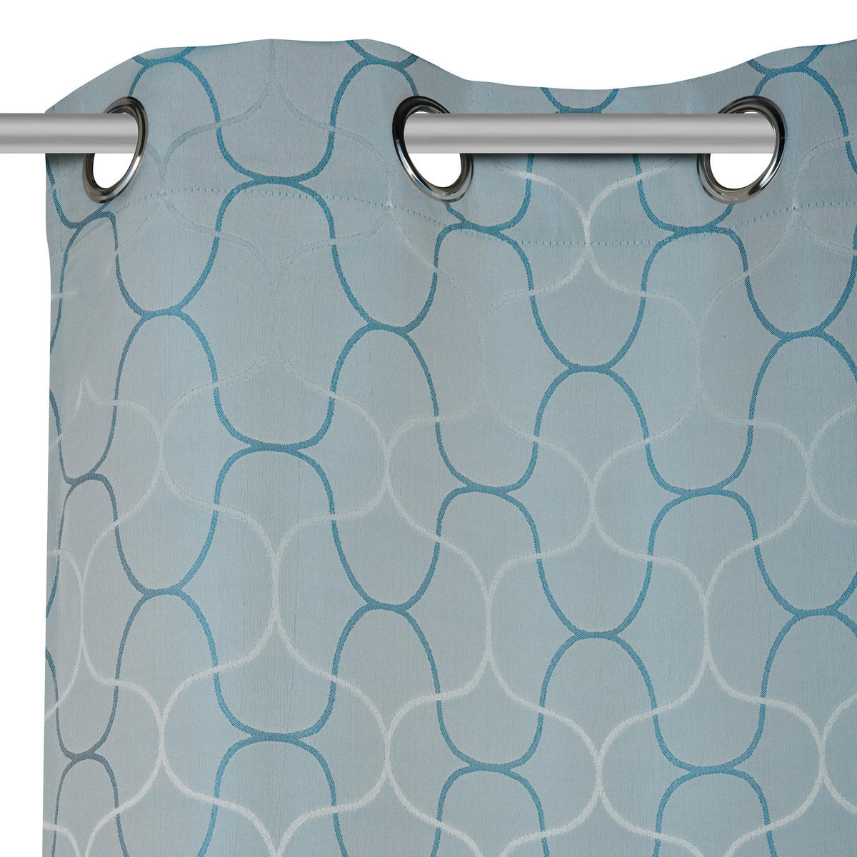ZÁVĚS S OČKY, neprůsvitné, 140/245 cm - tyrkysová, Konvenční, textil (140/245cm) - Esposa