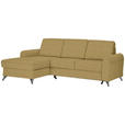 ECKSOFA in Flachgewebe Gelb  - Gelb/Silberfarben, Design, Textil/Metall (167/244cm) - Cantus