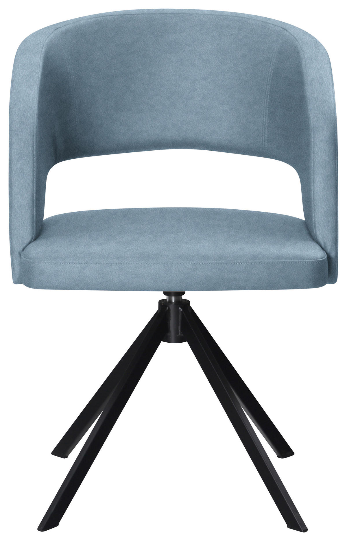 ARMLEHNSTUHL  in Stahl Lederlook (vegan)  - Schwarz/Hellblau, Konventionell, Textil/Metall (56/84/59cm) - Moderano