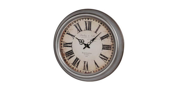 WANDUHR  Silberfarben 47 cm  - Silberfarben, Basics, Holz/Metall (47cm) - Ambia Home