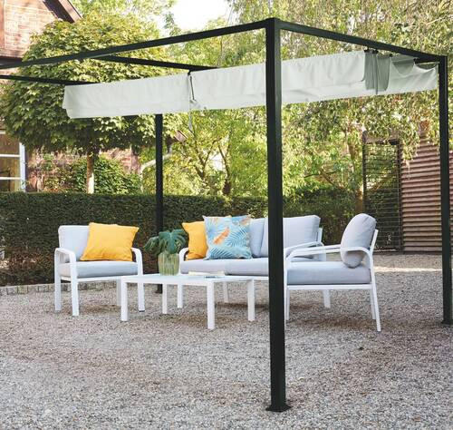PAVILLON 400/223/300 cm   - Anthrazit/Hellgrau, KONVENTIONELL, Textil/Metall (400/223/300cm) - Siena Garden