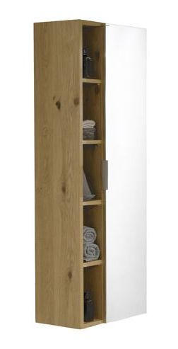 HOCHSCHRANK 48/160/35 cm  - Eichefarben/Grau, Design, Glas/Holz (48/160/35cm) - Voglauer