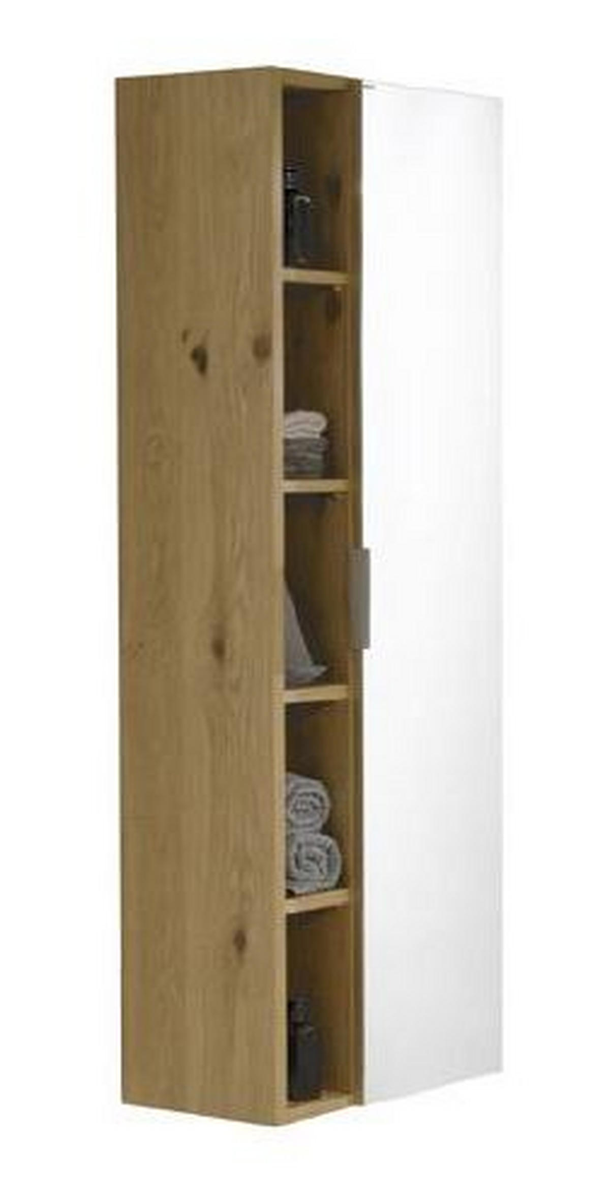 HOCHSCHRANK 48/160/35 cm  - Eichefarben/Grau, Design, Glas/Holz (48/160/35cm) - Voglauer