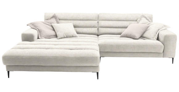 ECKSOFA  in Flachgewebe Naturfarben  207/296 cm  - Schwarz/Naturfarben, Design, Textil/Metall (207/296cm) - Dieter Knoll