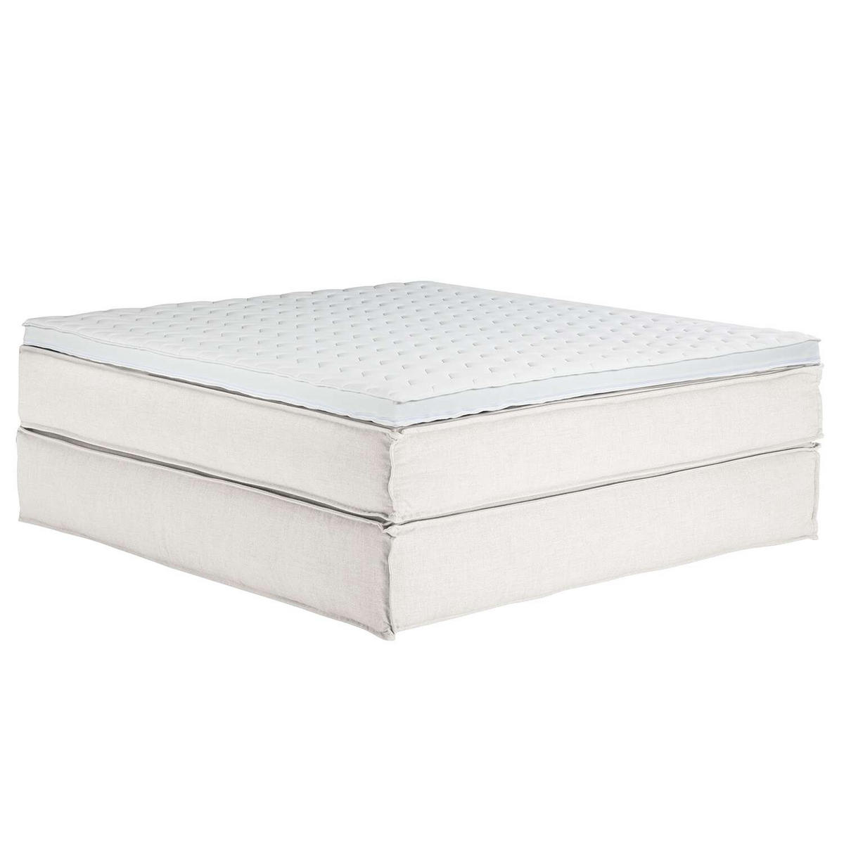 BOXSPRINGBETT 180/200 cm  in Creme  - Creme/Schwarz, Design, Textil (180/200cm) - home24