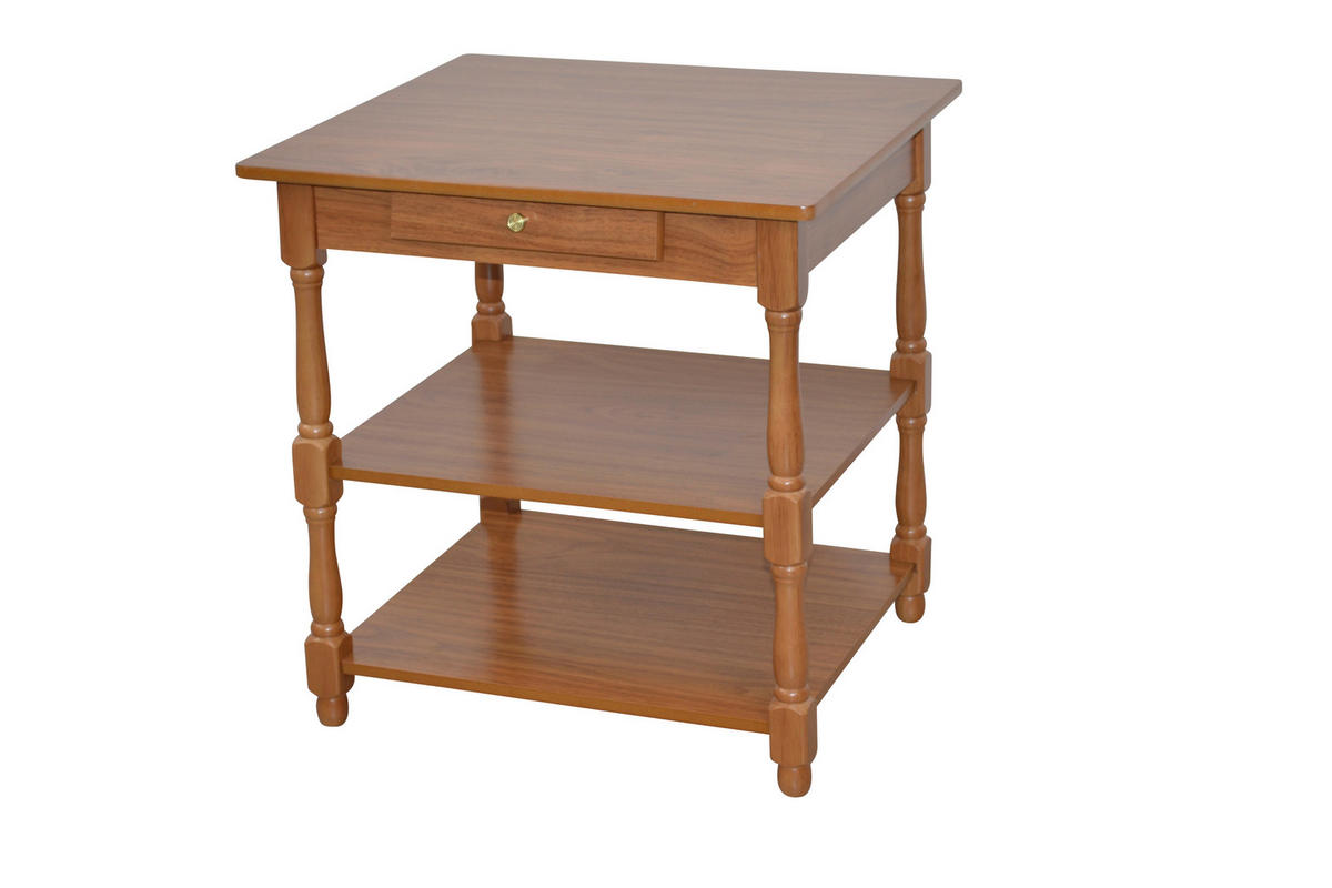 BEISTELLTISCH 48/52/54 cm Kautschukholz massiv Eichefarben rechteckig  - Eichefarben, KONVENTIONELL, Holz/Holzwerkstoff (48/52/54cm) - MID.YOU