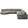 ECKSOFA in Flachgewebe Graubraun  - Graubraun/Schwarz, Design, Kunststoff/Textil (425/365cm) - Lomoco