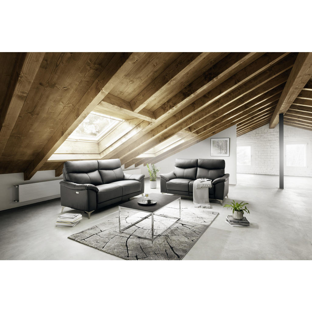 Thumbnail - Xora 2-Sitzer-Sofa, Schwarz, Textil, Leder, Kombination Echtleder/Lederlook, Rindleder, 168x102x92 cm, Wohnzimmer, Sofas...