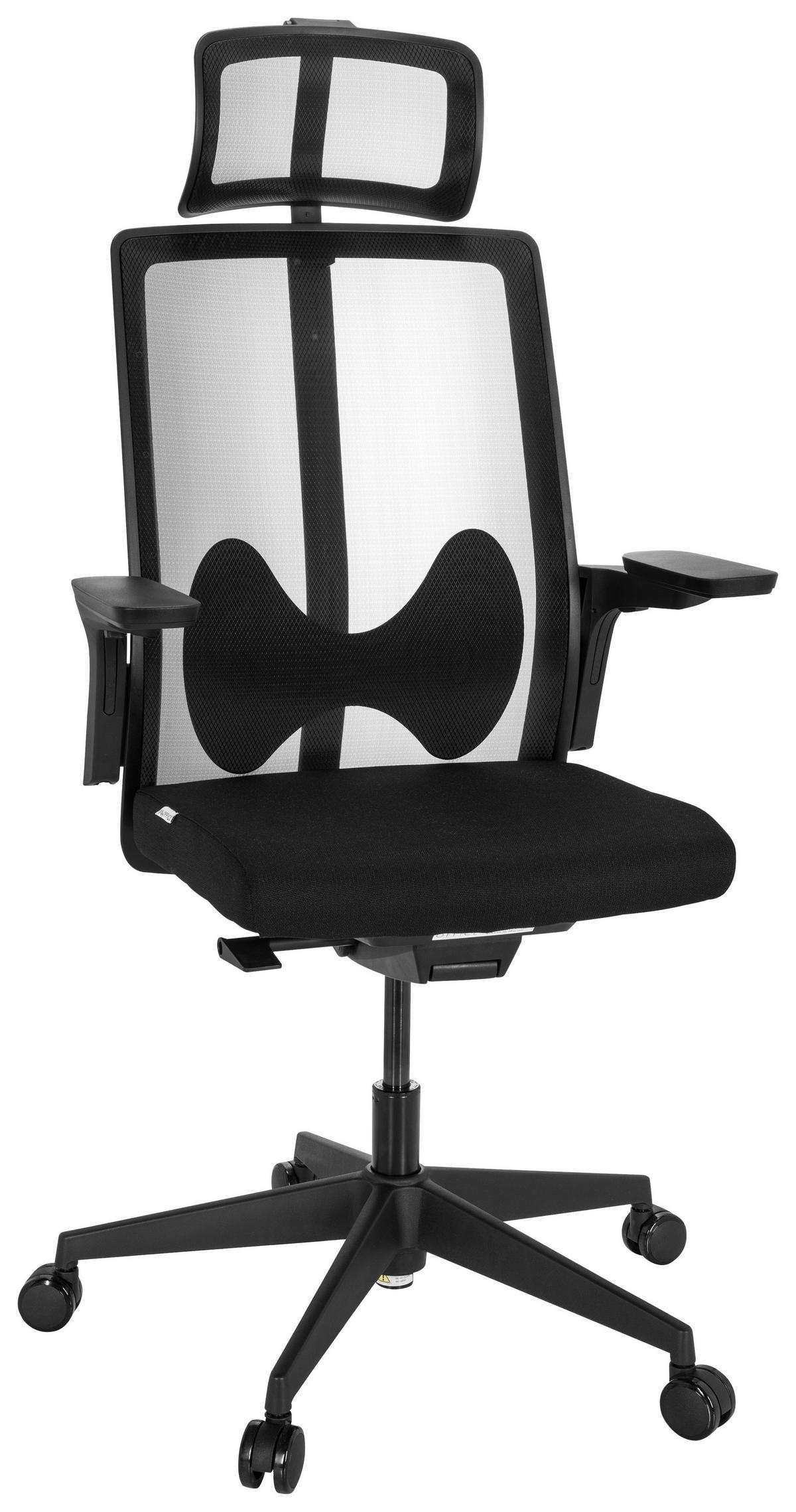 DREHSTUHL  in Webstoff Schwarz  - Schwarz, Basics, Kunststoff/Textil (66/123-139/66cm) - MID.YOU