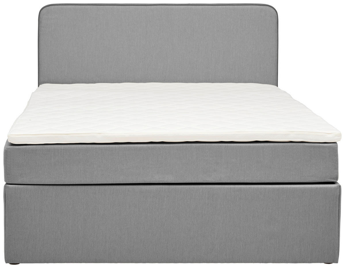 BOX-ÁGY 120/200 cm  világosszürke  - világosszürke, Konventionell, textil/fa (120/200cm) - P & B
