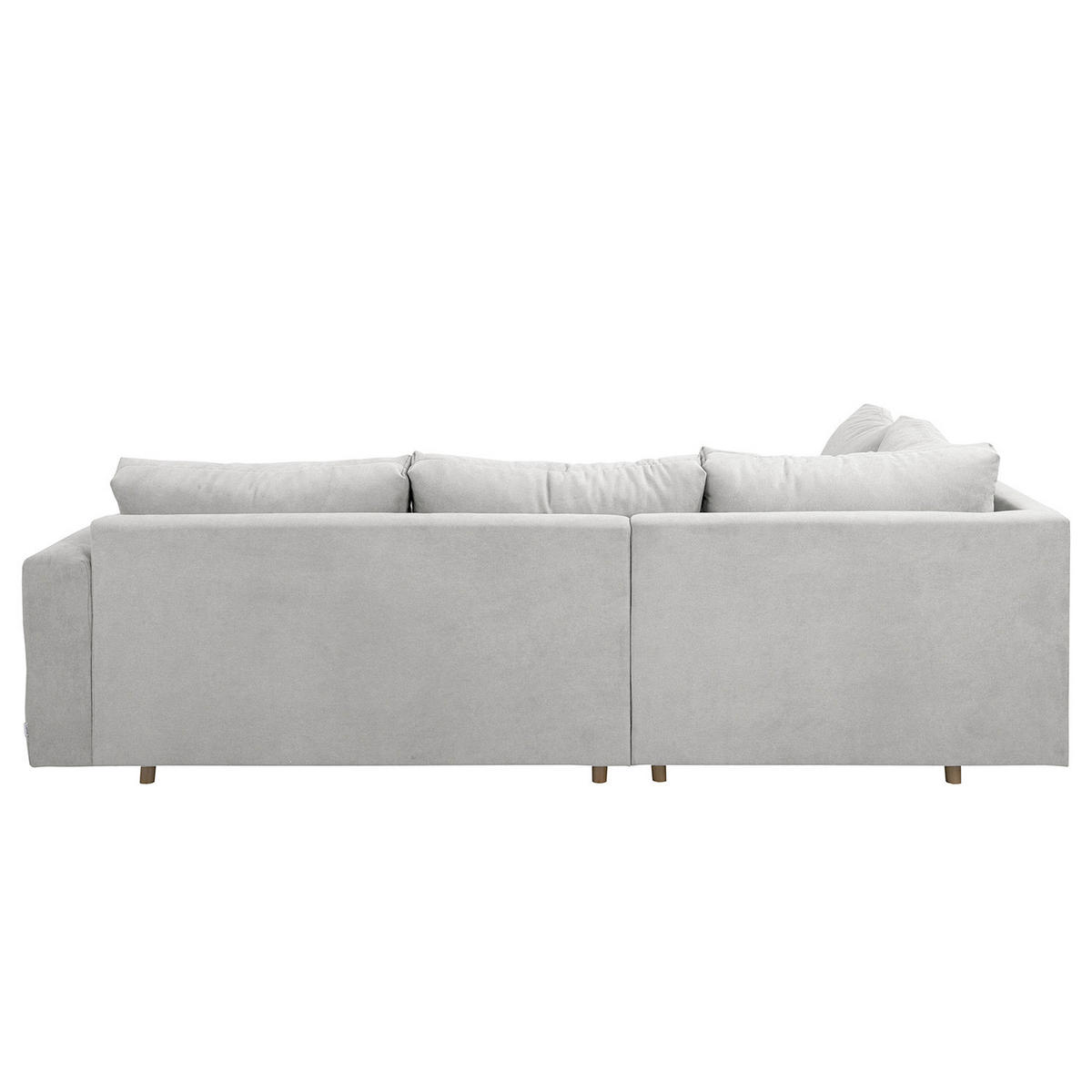 ECKSOFA Ariella in Mikrofaser Hellgrau  161/231 cm  - Hellgrau/Naturfarben, Design, Holz/Textil (161/231cm) - Livetastic