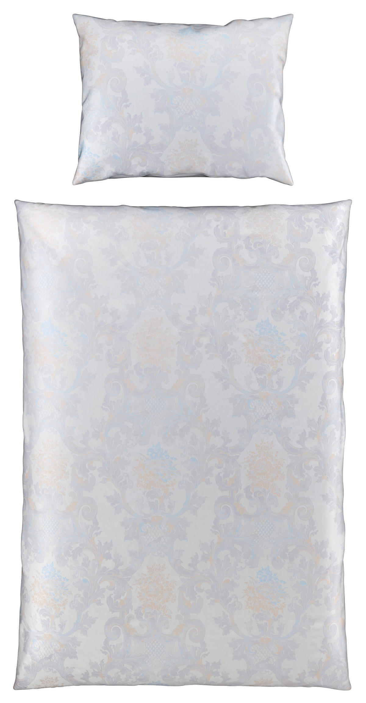 OBOJSTRANNÁ POSTEĽNÁ BIELIZEŇ, damask, modrá, strieborná, 140/200 cm - modrá/strieborná, Lifestyle, textil (140/200cm) - Curt Bauer