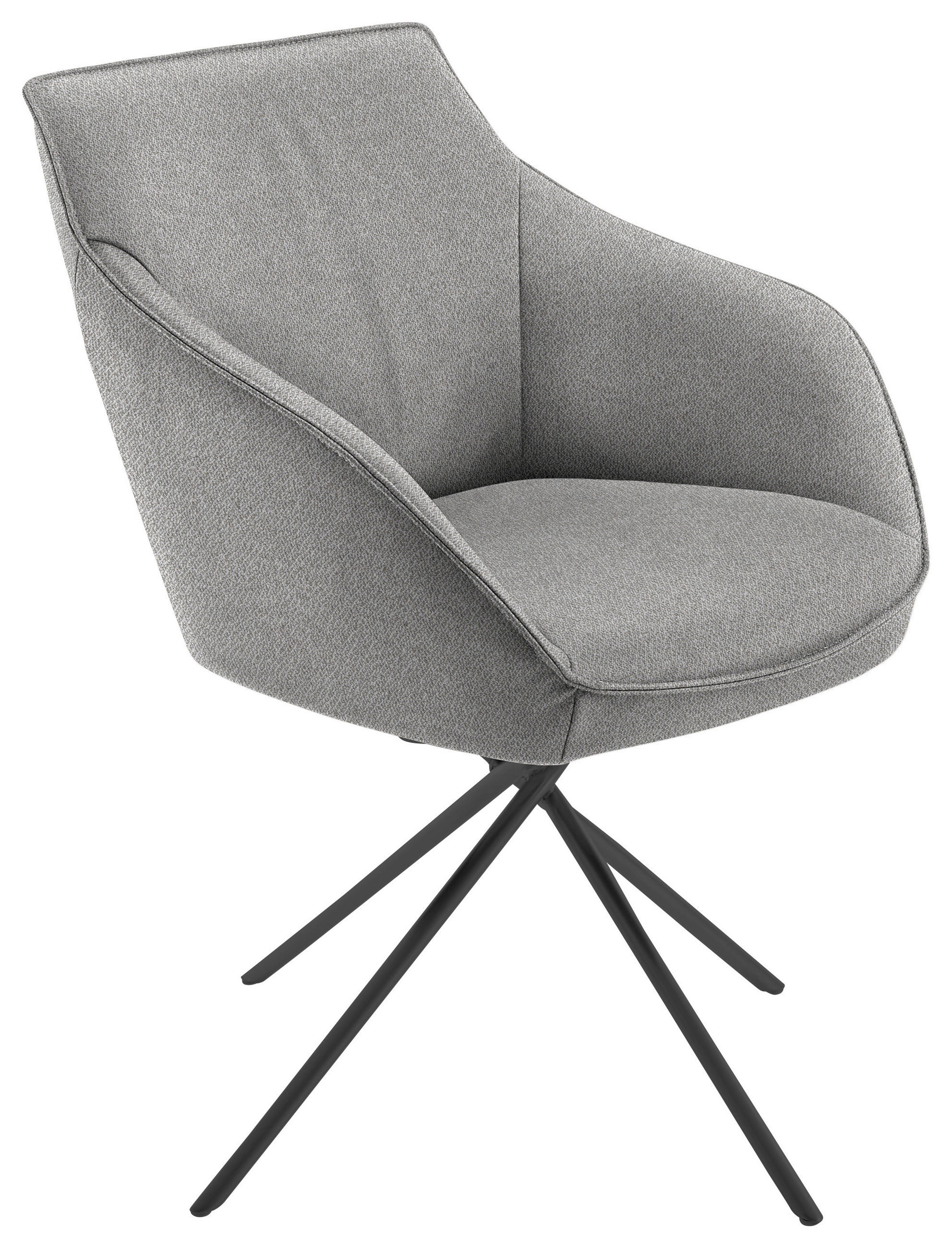 ARMLEHNSTUHL  in Nickel Flachgewebe  - Ecru/Schwarz, Design, Textil/Metall (60/84/67cm) - Koinor