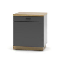 LOWBOARD 50/60/47 cm  - Schwarz/Graphitfarben, Design, Holzwerkstoff/Metall (50/60/47cm) - MID.YOU