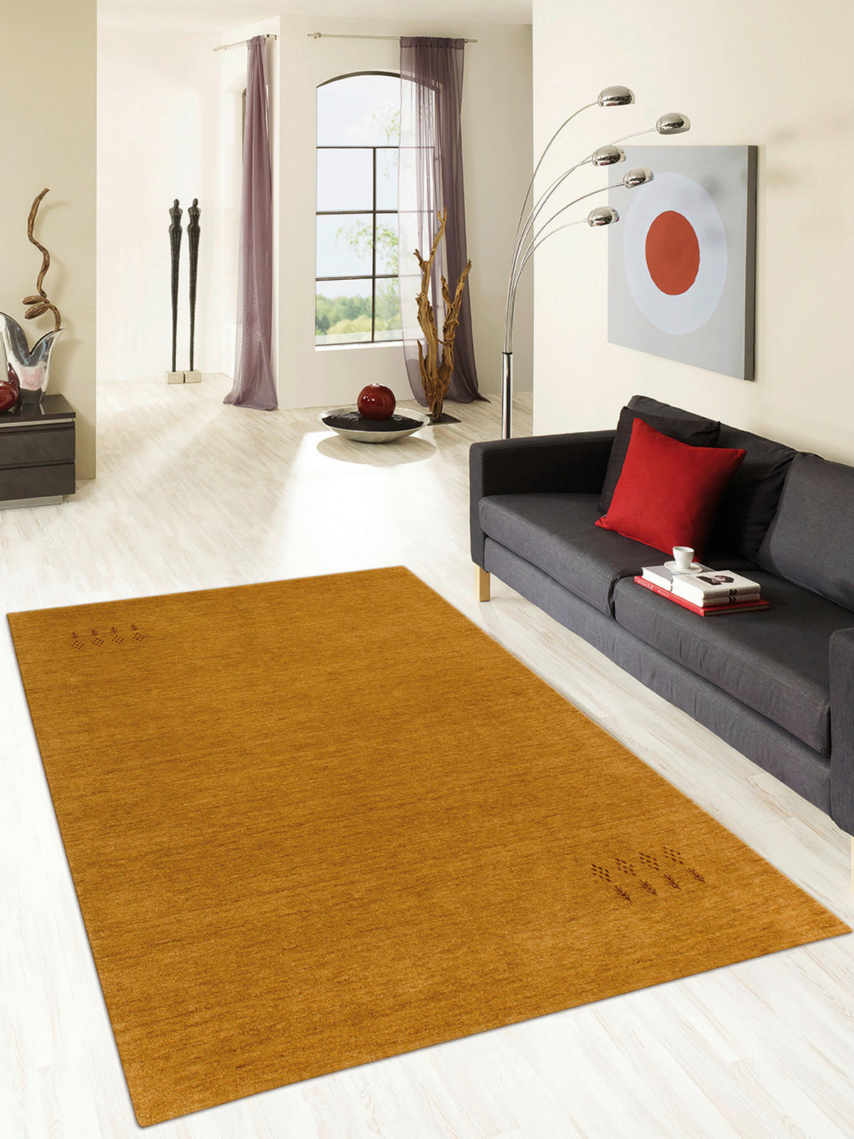 WOLLTEPPICH Wohnzimmer 120/180 cm Katalog 01/2021 Indien Orange, Dunkelgelb, Bernsteinfarben, Currygelb rechteckig  - Currygelb/Bernsteinfarben, Basics, Textil (120/180cm) - Cazaris