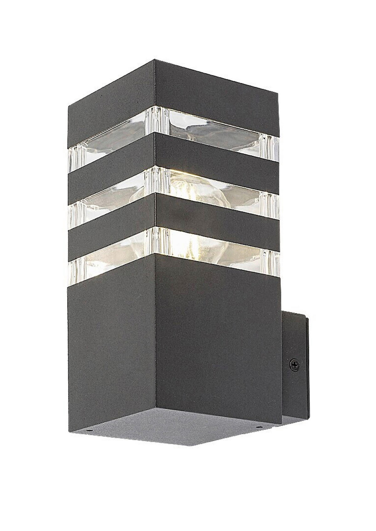 SPOLJNA ZIDNA SVETILJKA Ankara  - prozirna/antracit, Osnovno, metal/plastika (9/20cm)