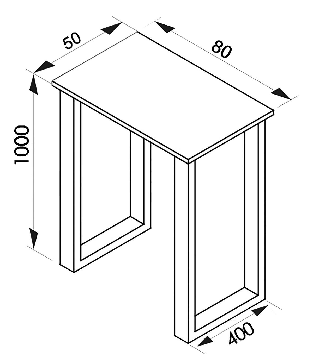 BARBORD i metall, trämaterial  80/102/50 cm  - honungsek/silver, Klassisk, metall/trämaterial (80/102/50cm)