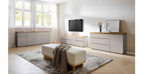 LOWBOARD  in 195/57,5/42 cm  - Kaschmir/Eichefarben, KONVENTIONELL, Holz/Holzwerkstoff (195/57,5/42cm) - Novel