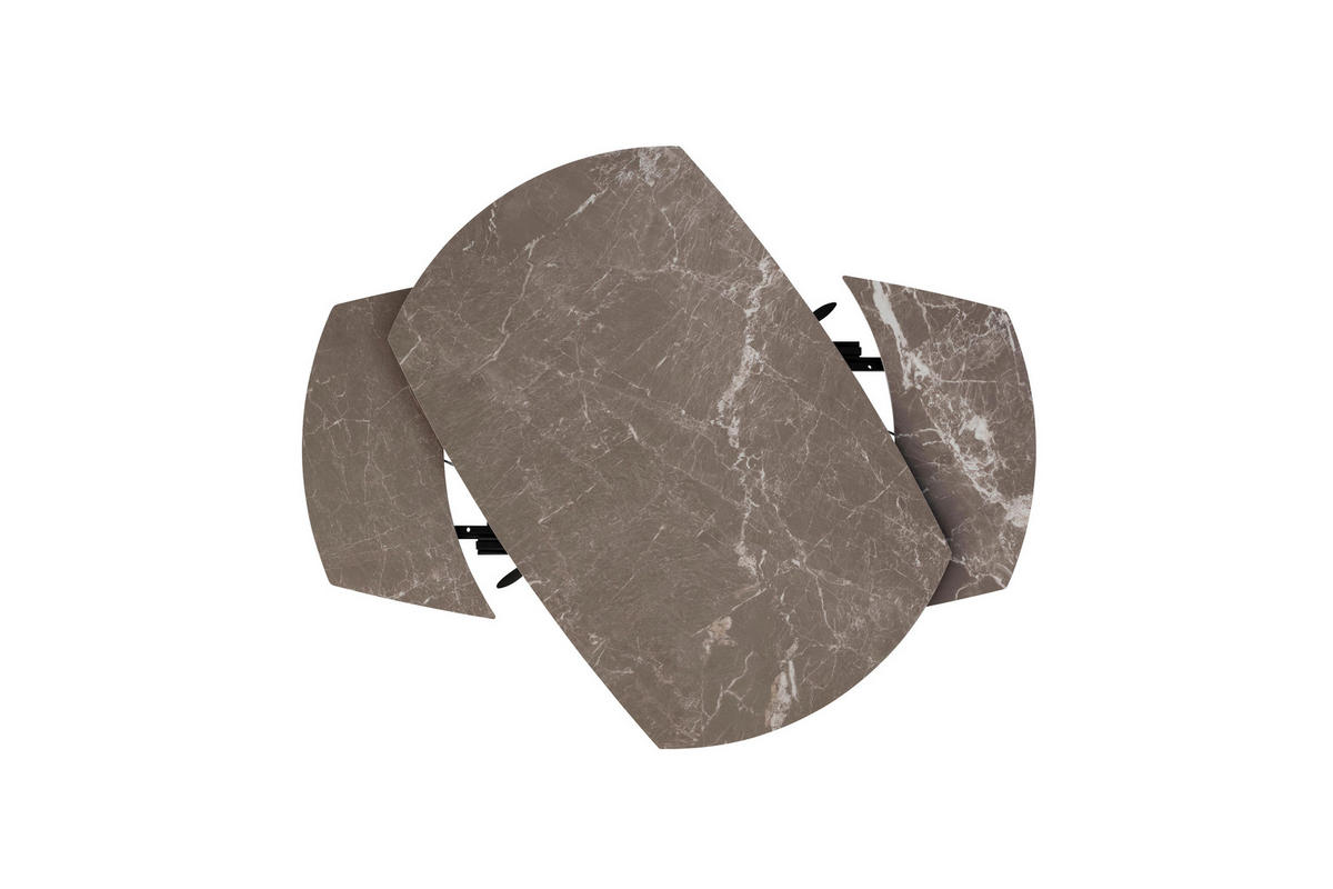 ESSTISCH Braun, Schwarz bootsförmig  ausziehbar  - Schwarz/Braun, Design, Keramik/Metall (140-205/90/76cm) - Connubia 
