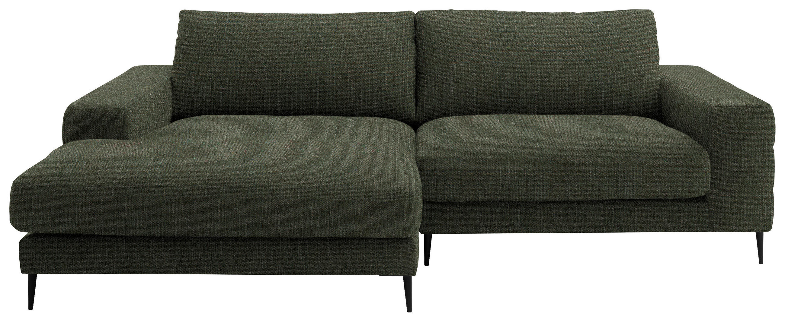 ECKSOFA in Flachgewebe Dunkelgrün  177/253 cm  - Dunkelgrün/Schwarz, Design, Textil/Metall (177/253cm) - Dieter Knoll