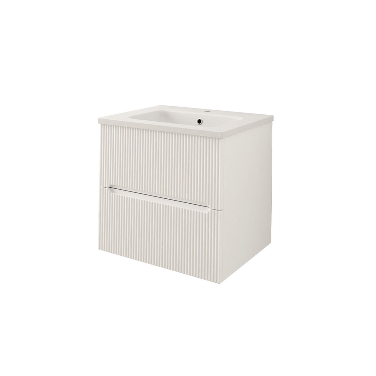 Bază Cu Lavoar  - alb lucios intens, Basics, ceramică/material pe bază de lemn (60/55/46cm) - Welnova