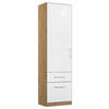 DREHTÜRENSCHRANK  in Eiche Artisan, Weiß Hochglanz  - Chromfarben/Weiß Hochglanz, MODERN, Holzwerkstoff/Kunststoff (47/210/54cm) - Rauch Möbel