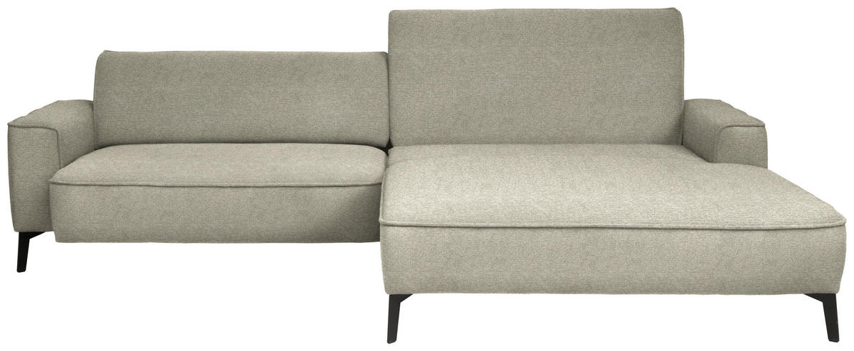 ECKSOFA in Flachgewebe Beige  - Beige/Schwarz, Design, Textil/Metall (285/190cm) - Johann Jakob