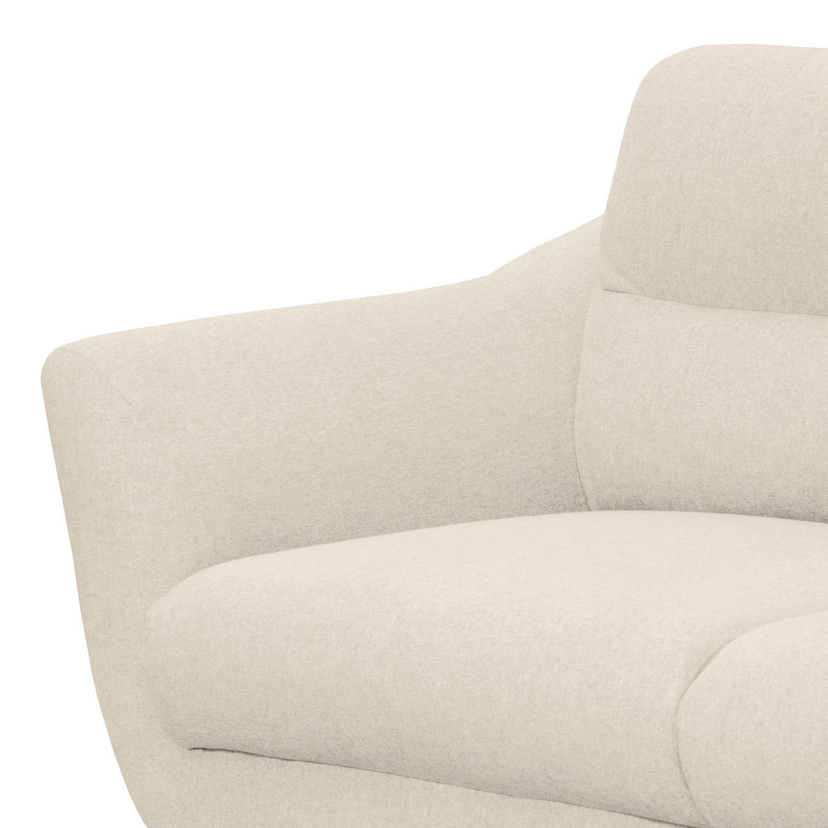 3-SITZER-SOFA in Webstoff Creme  - Buchefarben/Creme, Design, Holz/Textil (209/87/88cm) - Livetastic