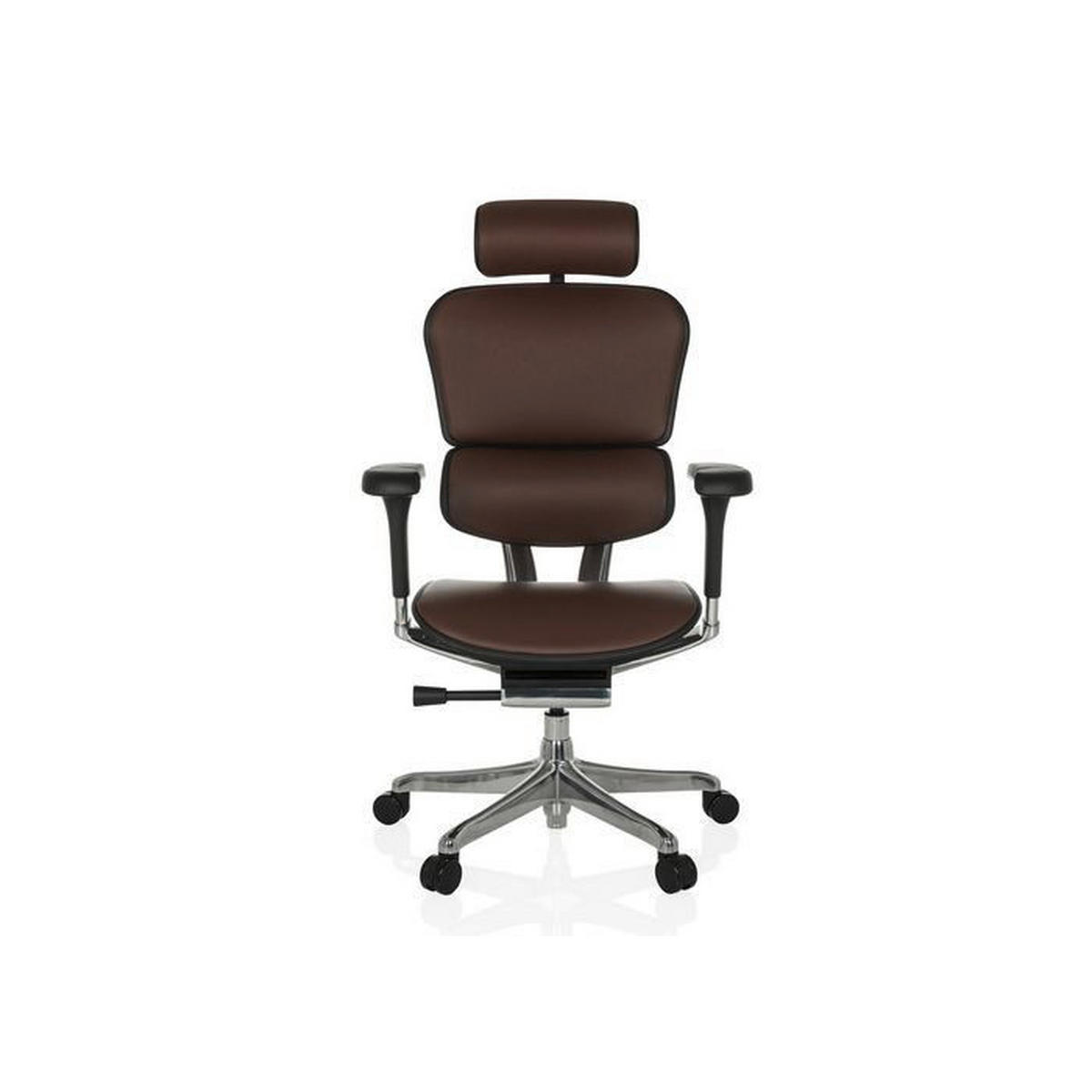 DREHSTUHL Dunkelbraun  - Dunkelbraun/Silberfarben, MODERN, Leder/Kunststoff (78/117 - 136/64cm) - MID.YOU