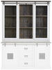 AUFSATZSCHRANK 160/130/35 cm  - Weiß/Grau, LIFESTYLE, Glas/Holz (160/130/35cm) - Landscape