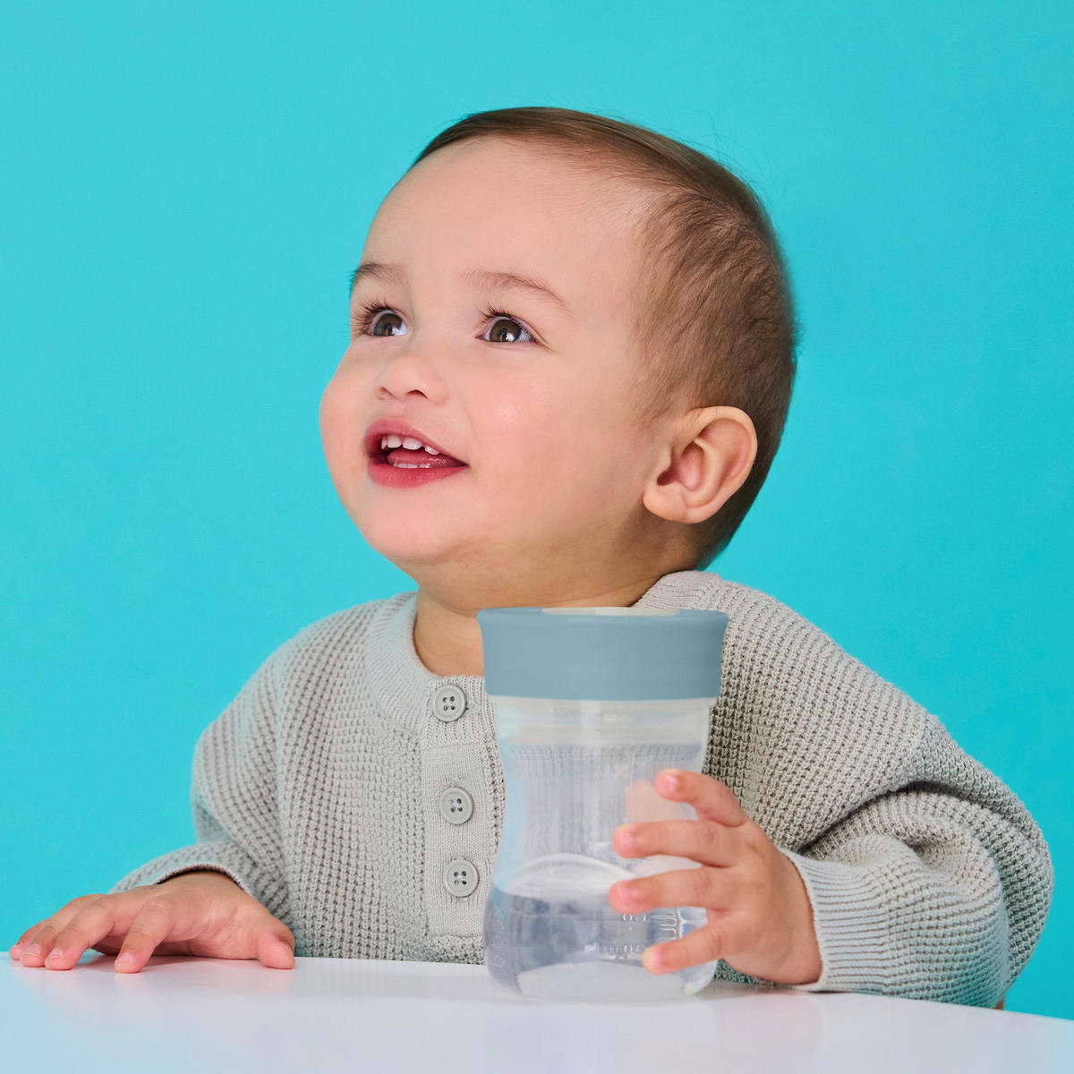 TRINKLERNBECHER-SET - Pastellblau, Basics, Kunststoff (12/14/7cm)