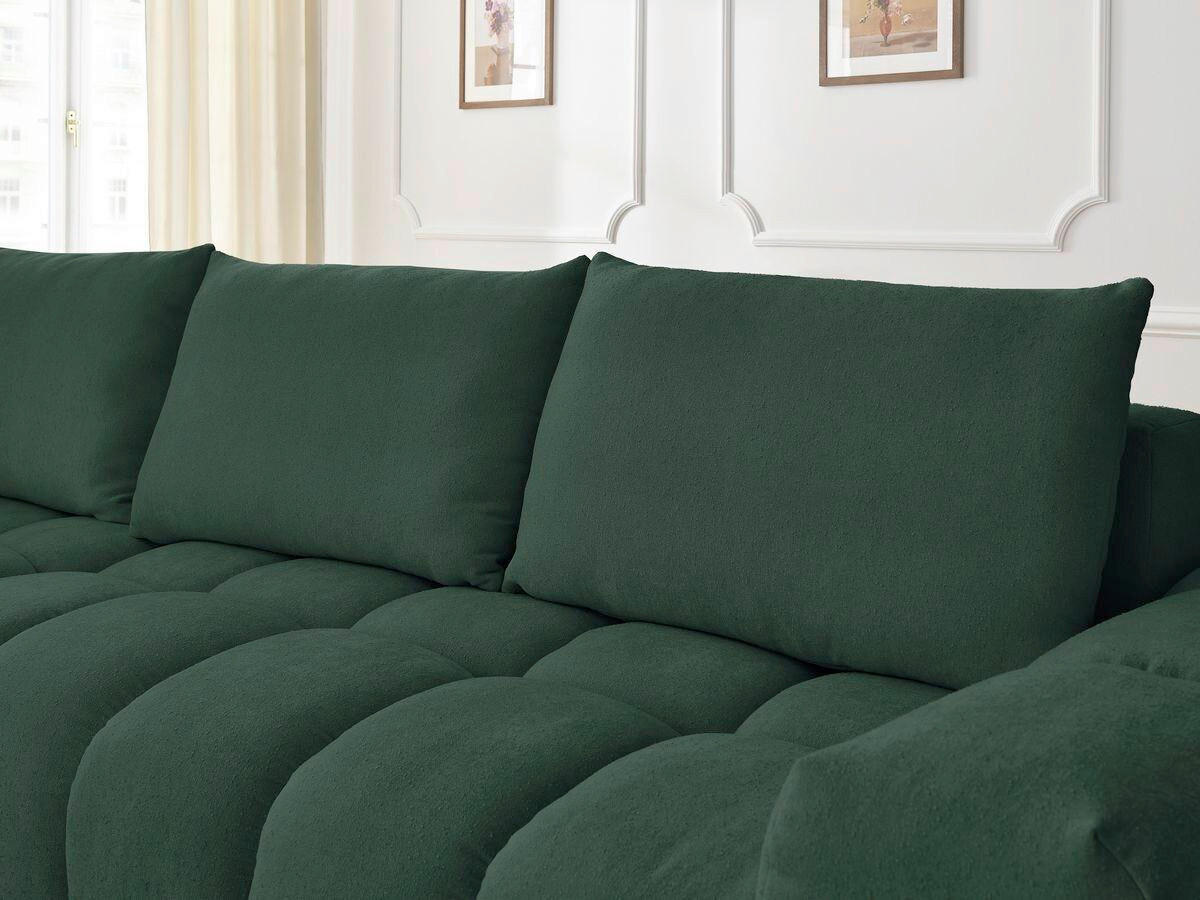 ECKSOFA Ottomane links  EVEREST Grün Struktur  - Schwarz/Grün, MODERN, Kunststoff/Textil (210/352cm) - Livetastic