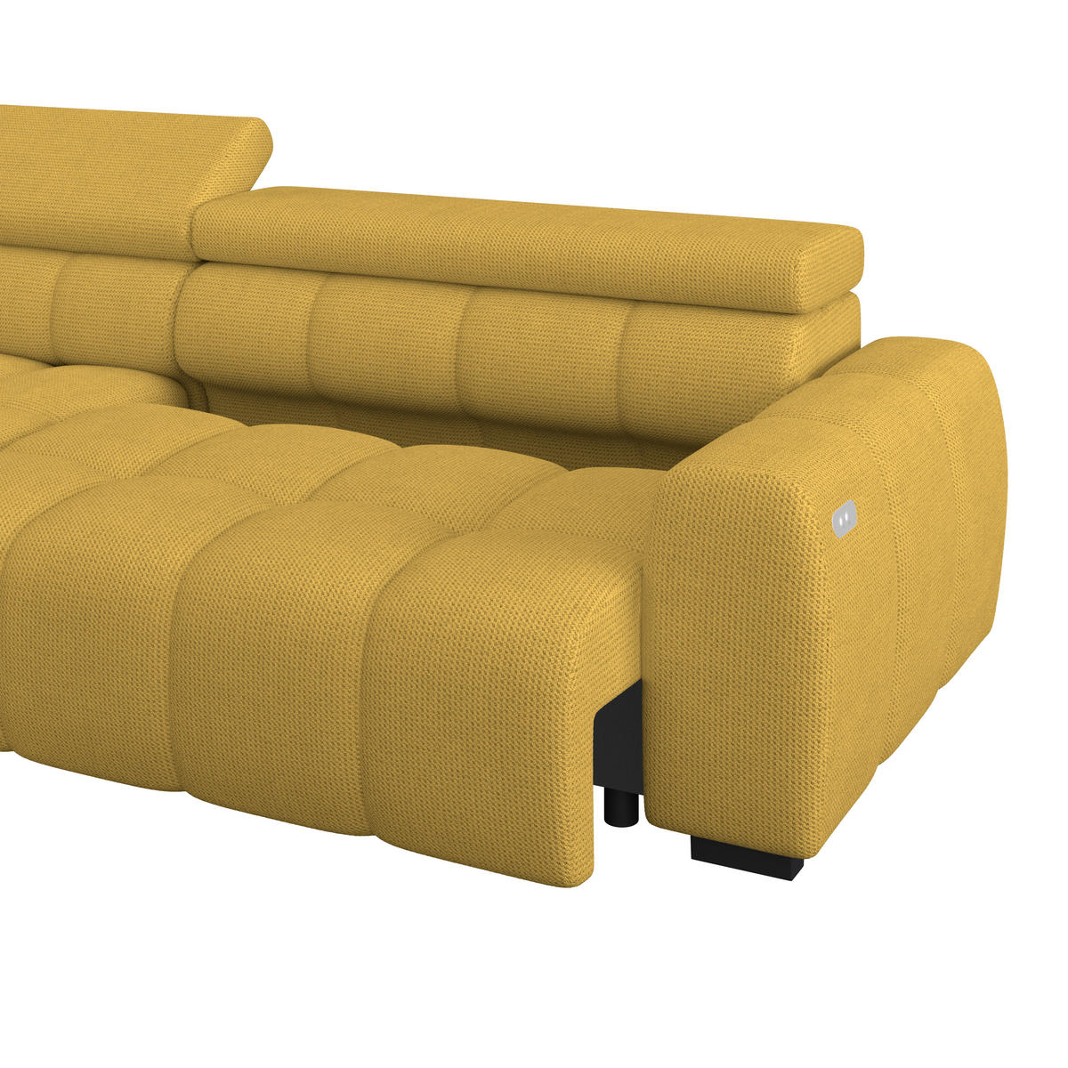 ECKSOFA Senfgelb Webstoff  - Senfgelb/Schwarz, Trend, Kunststoff/Textil (168/285cm) - Livetastic