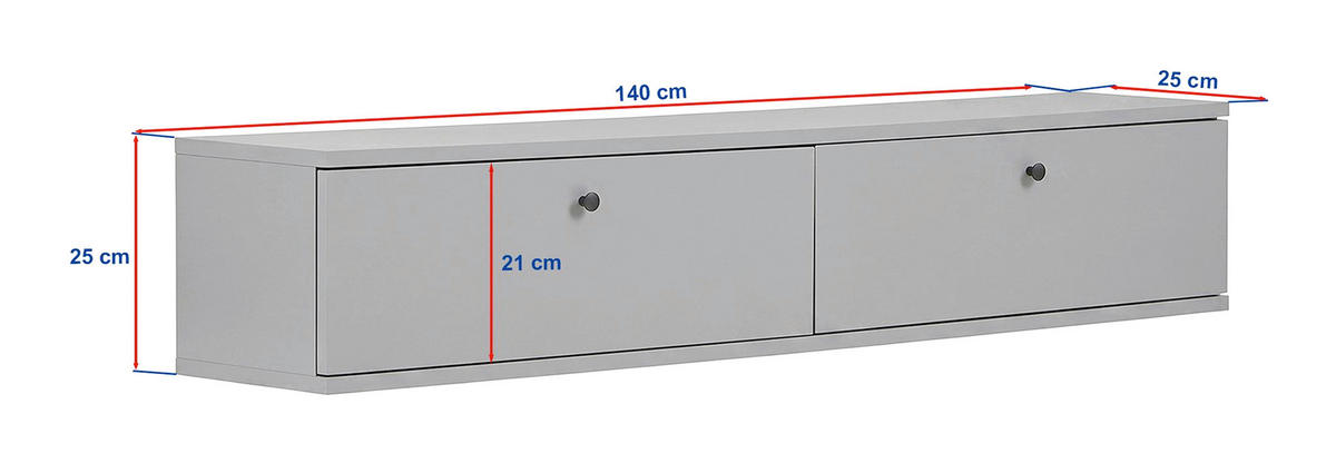 TV-ELEMENT Holzwerkstoff Walnussfarben  - Walnussfarben, MODERN, Holzwerkstoff (140/25/25cm) - MID.YOU