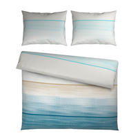 Lenjerie De Pat 220/200 cm  - albastru/alb, Konventionell, textil (220/200cm) - Novel