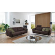 2-SITZER-SOFA  in Echtleder Dunkelbraun   - Eichefarben/Dunkelbraun, Natur, Leder/Holz (207/86/87cm) - Valnatura
