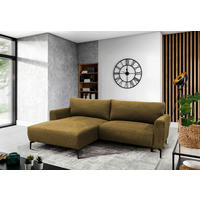 ECKSOFA in Flachgewebe Gelb  163/240 cm  - Gelb/Schwarz, Design, Textil/Metall (163/240cm) - MID.YOU