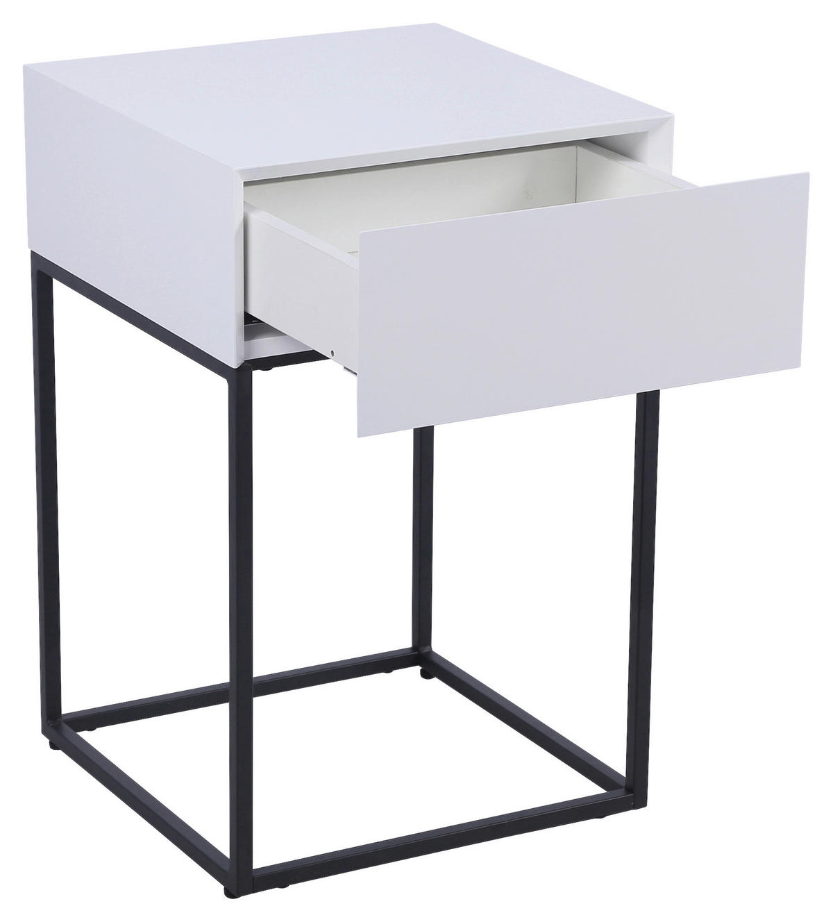 NACHTKÄSTCHEN 40/62/40 cm  in Schwarz, Weiß  - Schwarz/Weiß, Basics, Holzwerkstoff/Metall (40/62/40cm) - Xora