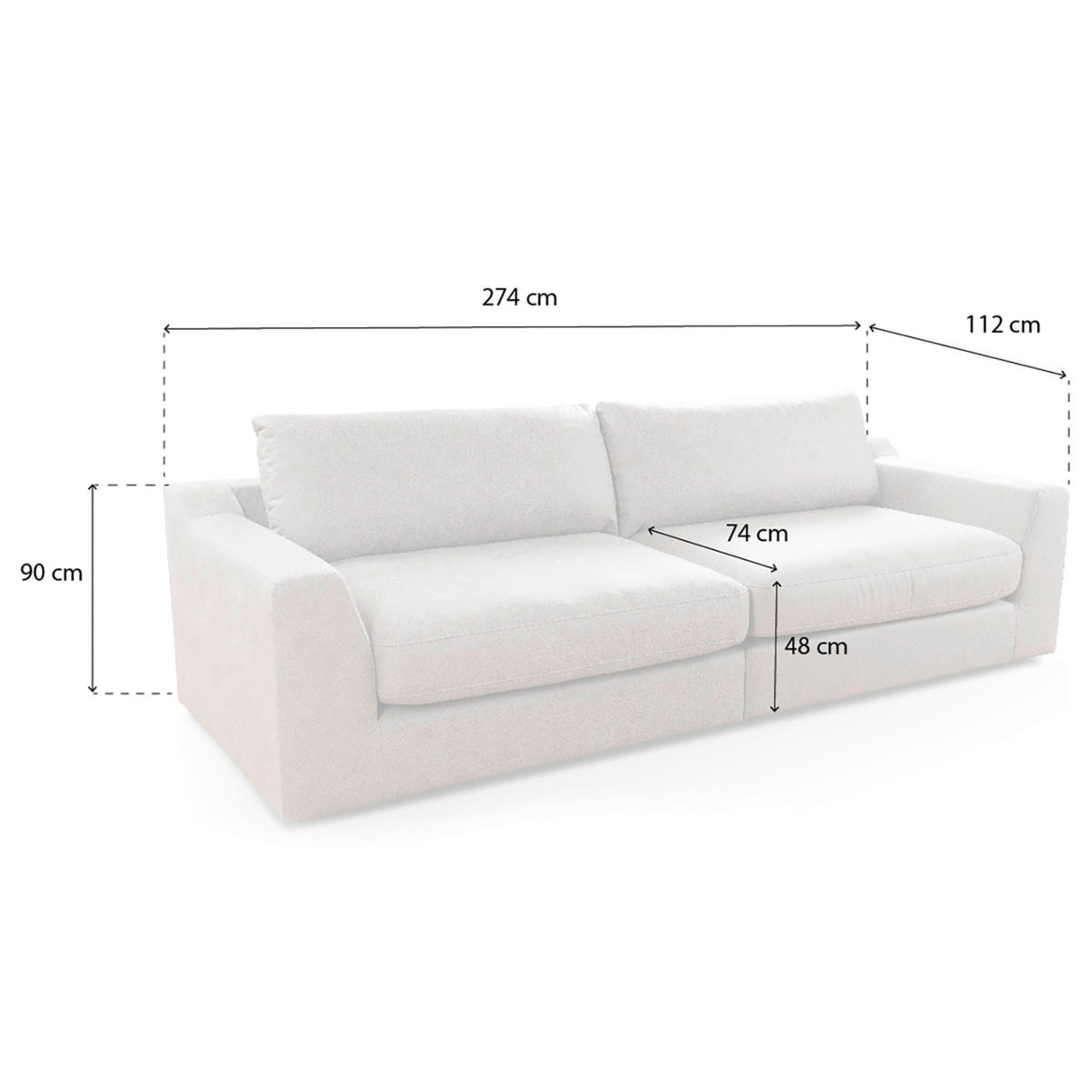 BIGSOFA in Cord Blaugrau  - Blaugrau/Schwarz, Design, Kunststoff/Textil (276/90/109cm) - Sit & More