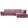 ECKSOFA in Webstoff Rot  - Chromfarben/Rot, Design, Textil/Metall (319/260cm) - Beldomo Style