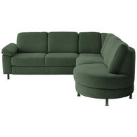 ECKSOFA  in Flachgewebe Waldgrün  248/252 cm  - Waldgrün/Schwarz, KONVENTIONELL, Textil/Metall (248/252cm) - Beldomo Comfort